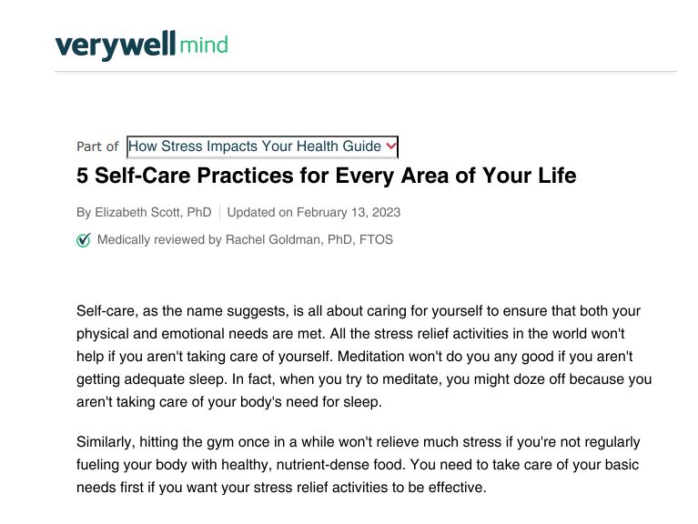 Self-Care Practices for Every Area of Your Life
