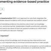 Implementing evidence-based practice