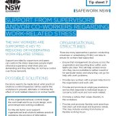 Support from supervisors and-or cowerkers regarding work-related stress